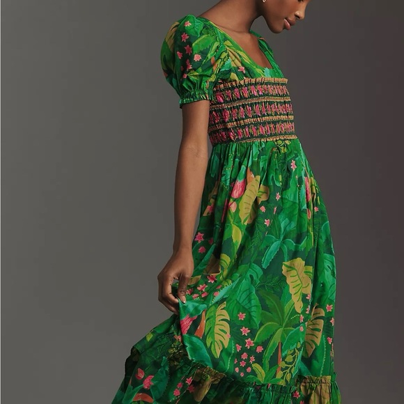 Farm Rio x Anthropologie Puff-Sleeve Smocked Maxi Dress - Picture 3 of 6